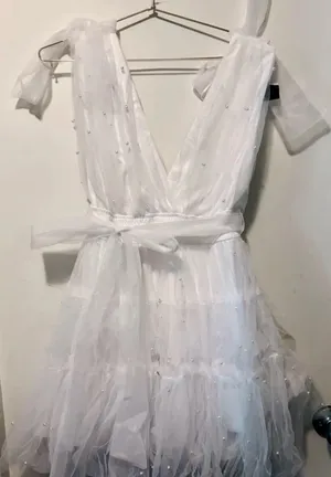 Francesca's judy tulle pearl tiered dress thumbnail 3