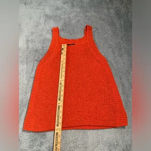 J. Crew Orange Knit Sleeveless tank Top medium thumbnail 6