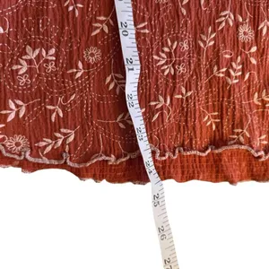 Vintage Y2K Babydoll Top‎ Younique Large Terracotta Embroidered Feminine Floral thumbnail 6