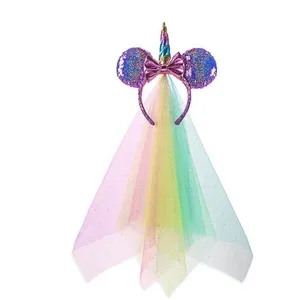 Disney Parks Minnie Unicorn‎ Sequined Ear Headband thumbnail 3