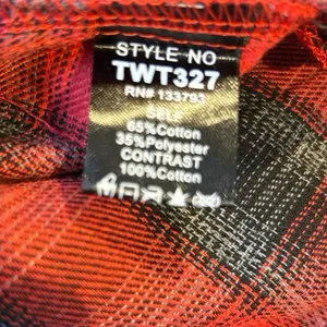 POL Button Front Lightweight Flannel Red and Black Plaid Shirt Size M thumbnail 4