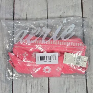 Aerie Embroidered Tie Cheekier Bikini Bottom in Strawberry M‎ NWT thumbnail 8
