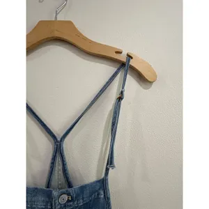 Anthropologie Pilcro Denim Overalls Medium Wash Distressed Button‎ Front Size 27 thumbnail 4