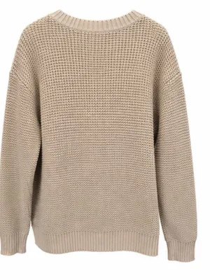 Duluth Trading Co Heritage Shaker Stitch Sweater Size L Beige thumbnail 3