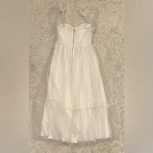 NEW PETAL & PUP Floret Bow Strap Sweetheart Neck Maxi Dress White sz XL thumbnail 6