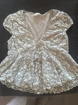 La Peche cropped blouse Silver Size L thumbnail 1