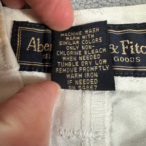 Vintage Abercrombie and Fitch Chino Shorts Womens 10 31W White High Rise Cotton thumbnail 7