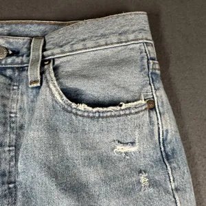 Levis 501 Skinny Jeans Womens 28 Premium Light Button Fly High Rise Distressed thumbnail 5