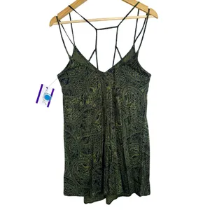 Abercrombie & Fitch Green Paisley Strappy Sleeveless Mini Dress Womens Size XS thumbnail 2