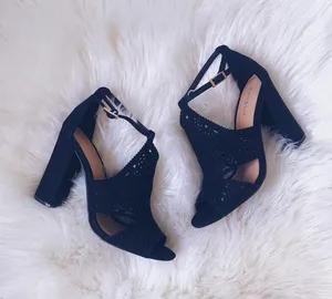 Black suede Heels 7.5 thumbnail 2