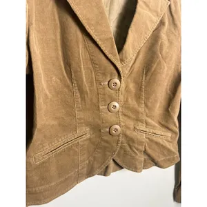 VTG Zinc Med Corduroy Blazer Tan Brown Crop Jacket Y2K Twee 90s Academia Gilmore thumbnail 3
