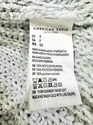 American Eagle Outfitters Open-Front Chunky Knit Cardigan Light Blue Size Small thumbnail 5