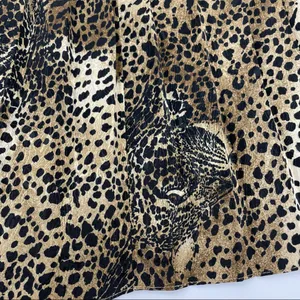 Vintage Hidden Leopard Faces Pleated Skirt Animal Print‎ 80s Drama Eclectic Fun thumbnail 4