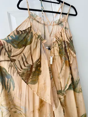 Tropical Print Oversized Flowy Dress, Size XS thumbnail 9