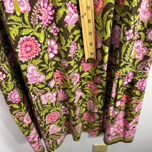 J Jill Maxi Dress XS Floral Brown Pink Boho Forest Fairy Cottagecore Earthy‎ thumbnail 7