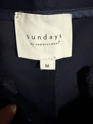 Sundays x Anthropologie Navy Split Front High Rise Pants Size Medium. thumbnail 4