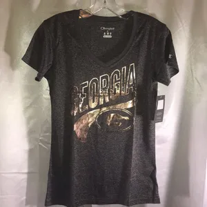 Champion NCAA Georgia Bulldogs Jersey TSHIRT small gray & gold thumbnail 1