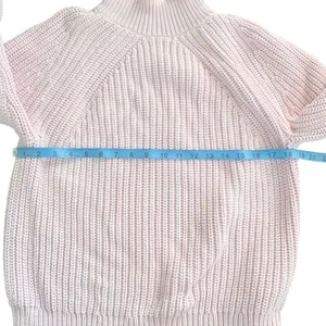 J.Crew Pink Shaker Stitch Mock Neck Cotton Sweater BE159 Medium EUC thumbnail 4