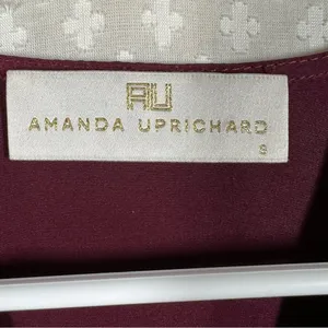 Amanda‎ Uprichard Maroon Silk Long Sleeve Wrap Front Top thumbnail 2