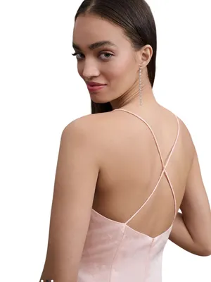 BHLDN Levi Corset Ruched Satin Jacquard Side-Slit Midi Dress Size 4 thumbnail 8