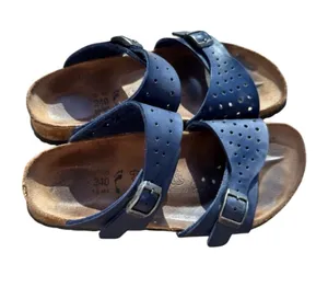 Birkenstock Blue strappy Size 37 Women’s beach casual summer pattern textured thumbnail 1