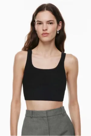 Aritzia Babaton Sculpt Knit Square Neck Crop Tank thumbnail 1