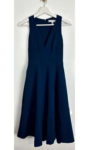 DRESS THE POPULATION Catalina Fit & Flare Cocktail Dress in Peacock Blue X-Small thumbnail 3