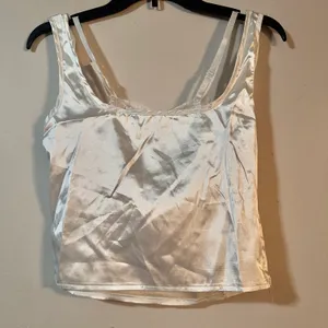 Vintage Lace Trim Camisole White Size M thumbnail 4