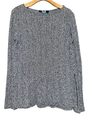 Lauren Ralph Lauren Women’s Size XL Blue White Marled Cable Knit Sweater thumbnail 1
