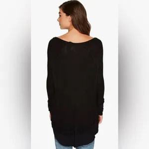 We the Free People Black Laguna oversized long sleeve shirt distressed used Med thumbnail 2