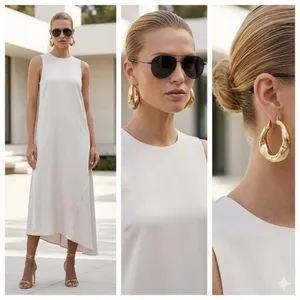 Sold Out Vira L Zara Asymmetrical Satin Effect Midi Dress Nwt S thumbnail 3
