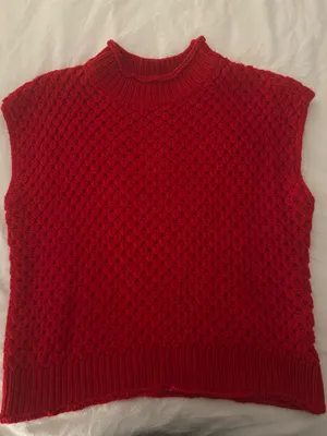 SheIn Red Sweater Vest thumbnail 1