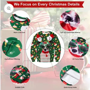 Sunglasses Dog Ugly Christmas Pullover Women’s M New thumbnail 2