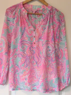 Lilly Pulitzer Elsa Too Much Bubbly 100% Silk Size Small thumbnail 13