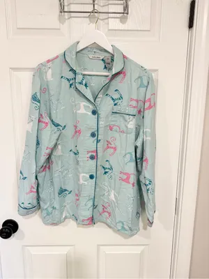 Delicates Cat Print Cotton Pajama Set Cozy Playful Lounge Large Sleepwear thumbnail 4
