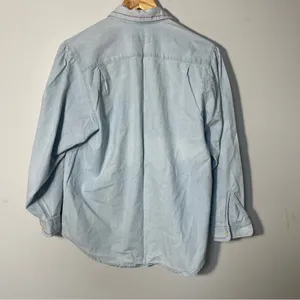 Ruff Hewn Embroidered Long Sleeve Denim Button Up women’s‎ size small thumbnail 5