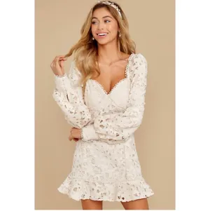 Red Dress Boutique Just Me Ivory Scallop Lace Dress thumbnail 14