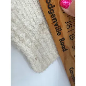 Free People Alpaca Blend Oversized‎ VNeck Chunky Knit Sweater Women S Cream Boho thumbnail 4