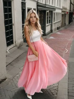 Chicwish Pink Flowing Maxi Skirt thumbnail 3