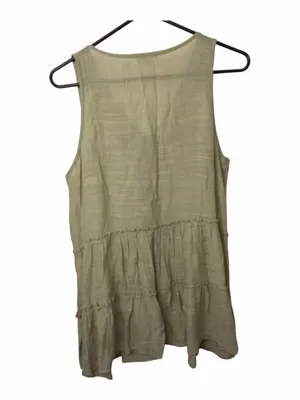 Entro Embroidered Tan Sleeveless V-Neck Tunic Top thumbnail 2