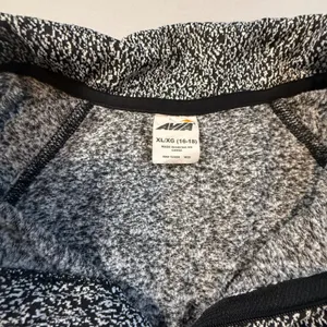 Avia Womens Quarter Zip Pullover Space Dye Marled Active Top Black White XL thumbnail 6