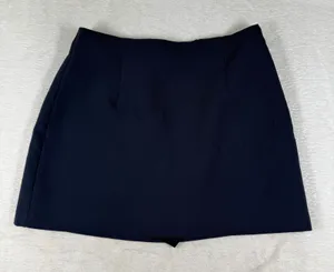 Abercrombie & Fitch Navy Blue Mini Skort Small Side Zip Built-in Shorts Stretch thumbnail 1