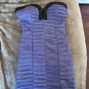 Vintage Y2K purple rhinestoned strapless mini dress thumbnail 5
