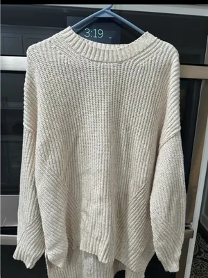 American Eagle Outfitters Cream Cable Knit Sweater thumbnail 1