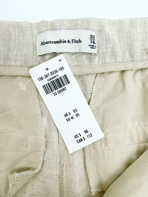 Abercrombie & Fitch Sloane Linen Blend Tailored Wide Leg Pant Tan Ecru Beige thumbnail 9