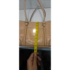 Vintage Liz Claiborne Tan Faux leather Croc shulder bag thumbnail 13
