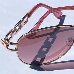 💖 Vintage Y2K 2000s RocaWear Rose Gold Pink Aviator Pilot DTRWL0319-R R414 RSGDPK Sunglasses 💖 thumbnail 12