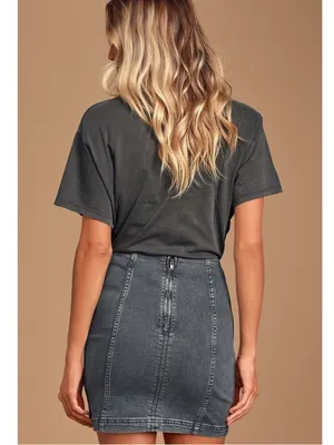 Free People Modern Femme Mini Skirt in Westminster Blue thumbnail 2