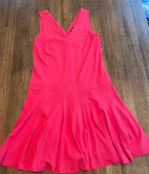 NWT Ann Taylor Pink V neck Drop Waist Dress - Size 2 thumbnail 1