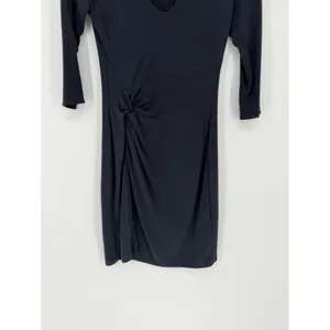 Abercrombie & Fitch Dress Mini Knot XS Black V-Neck Bodycon Chic thumbnail 5